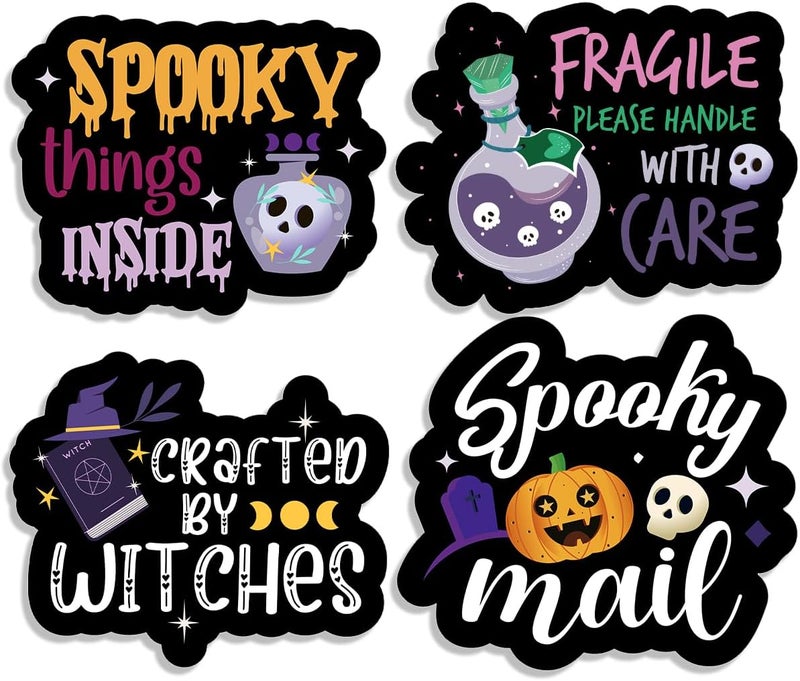 WUZYOU Halloween Business Stickers with Spooky Mail Shipping Labels and Package Seals for Online Store Sellers, Small Businesses and Witchy Shops, Cute Design for Mail Decor, 200 PCS - Image 1